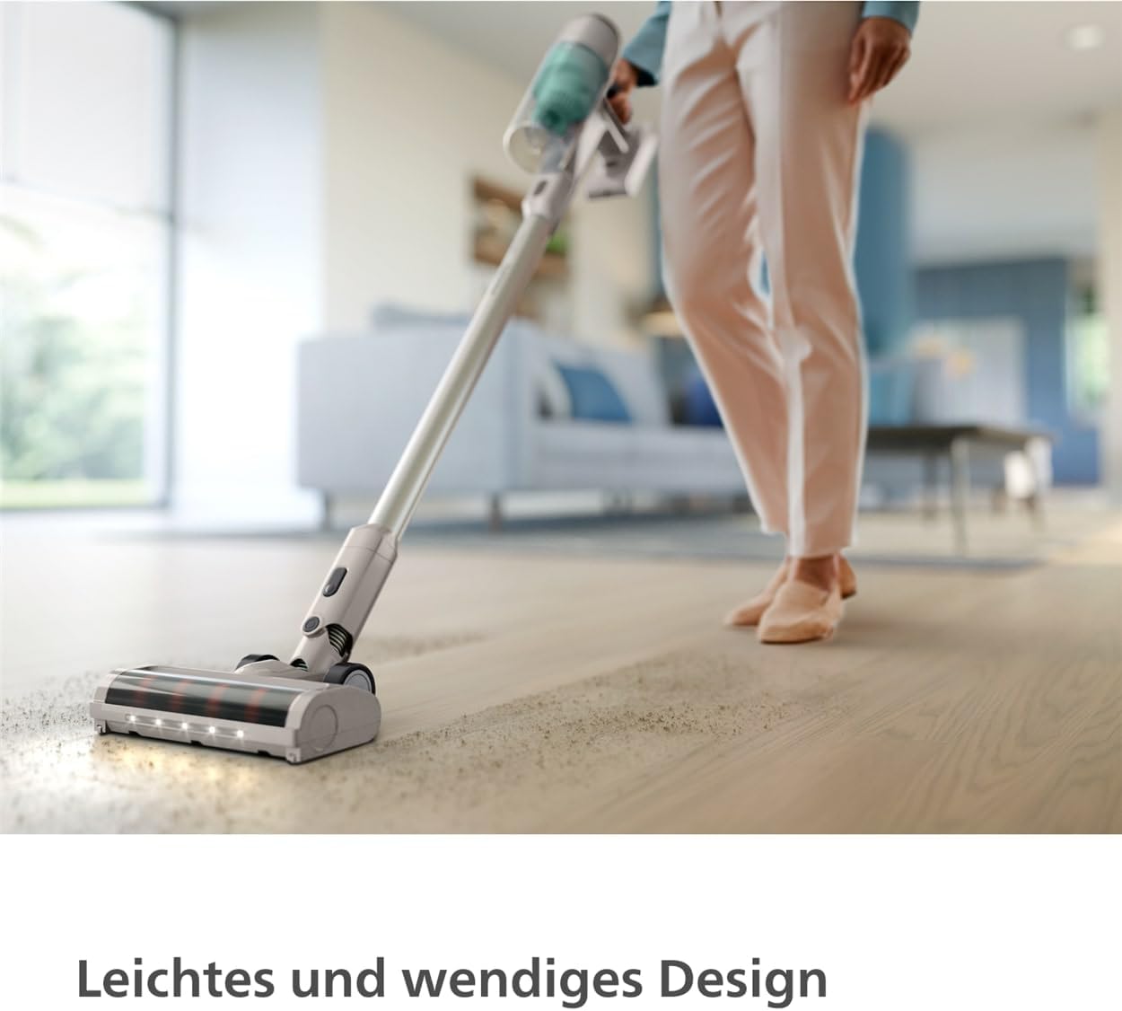 Philips Akku-Staubsauger 2000 Serie. Starke Saugkraft auf Hartböden, 40min Laufzeit, LED-Düse, austauschbarer Akku, leicht, 3-stufige Filterung, Wandhalterung (XC2012/01)