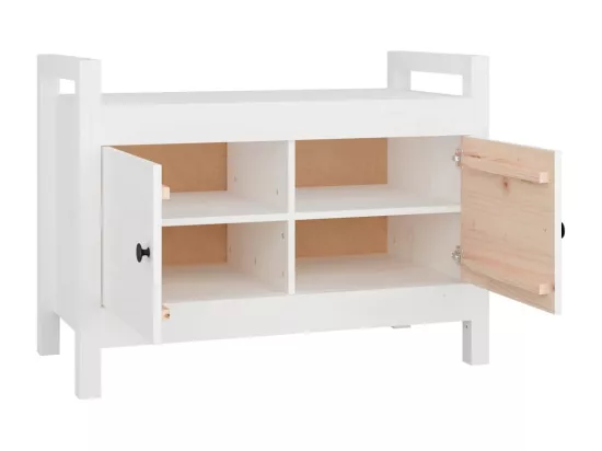 Banc d'entrée Blanc 80x40x60 cm Bois de pin massif