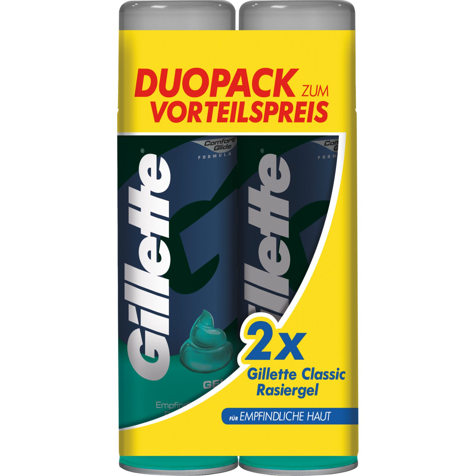 Gillette Rasiergel Classic für empfindliche Haut 2 x 200 ml
