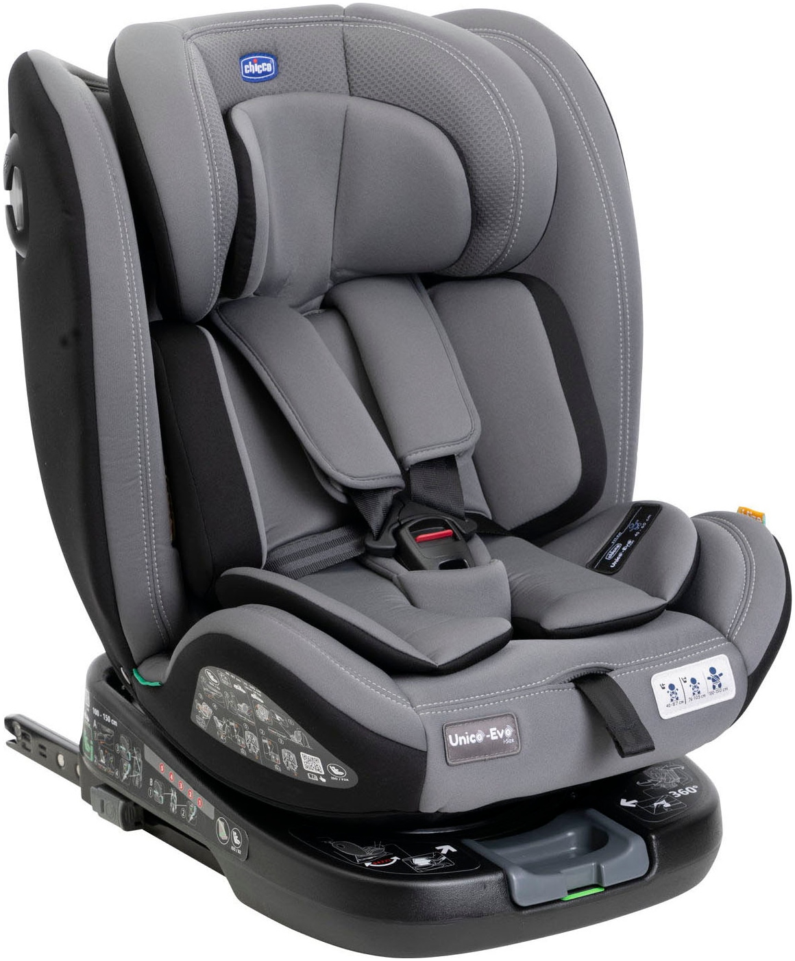 Chicco Autokindersitz »Unico Evo i-Size, Grey Black« ISOFIX-Befestigung