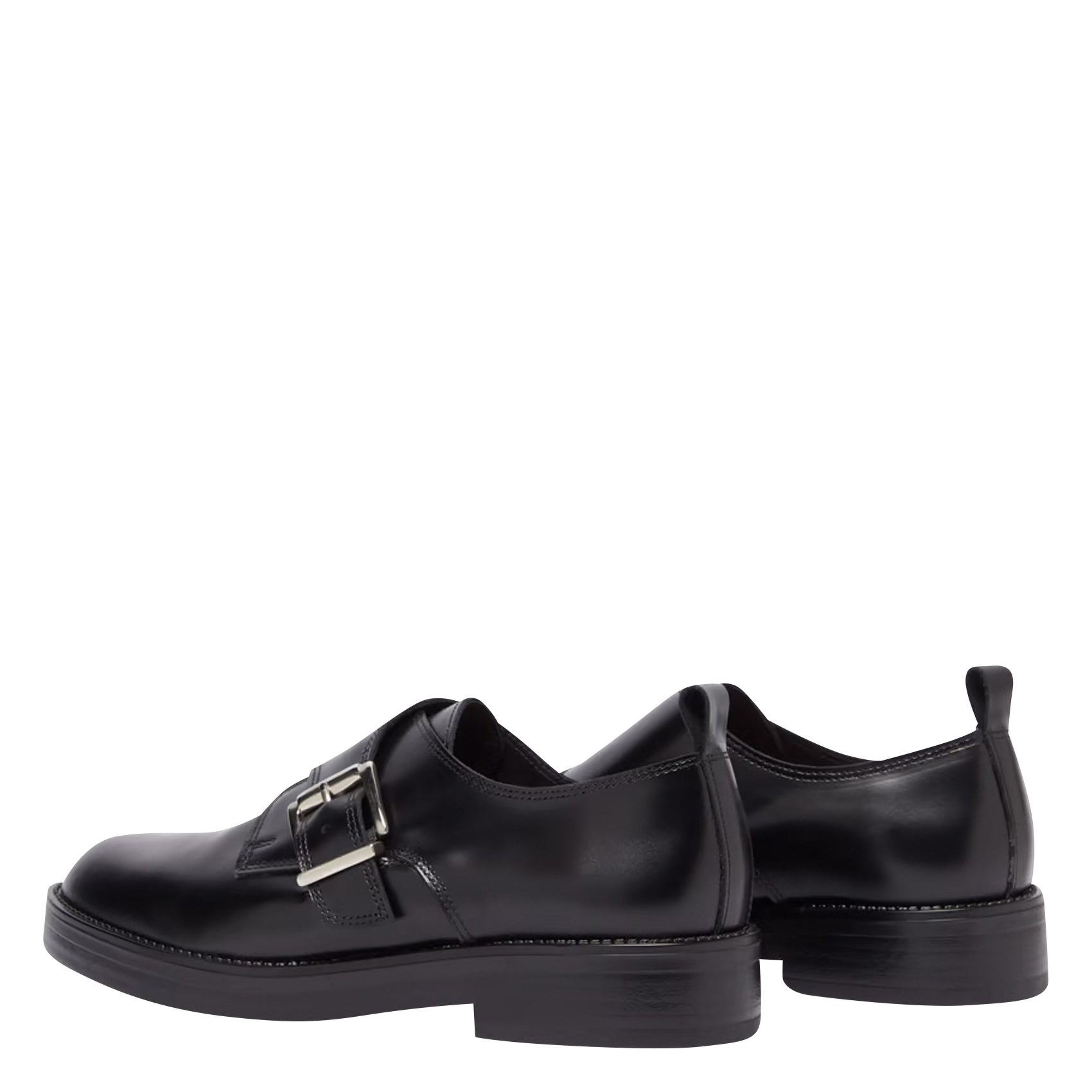 ARCHIBALD - Derbies à boucles ajustables en cuir glacé | Noir