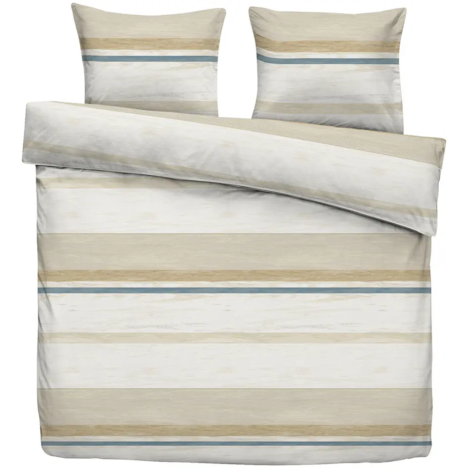 Dekbedovertrek Leo - beige/blauw - 200x200/220 cm