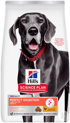 Hill's Science Plan Perfect Digestion Grande Race Chien Adulte +1 Ans Poulet Et Riz Sachet 14kg