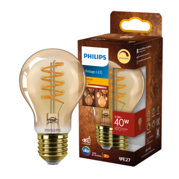 Philips LED peer E27 40 watt 2200K Amber dimbaar