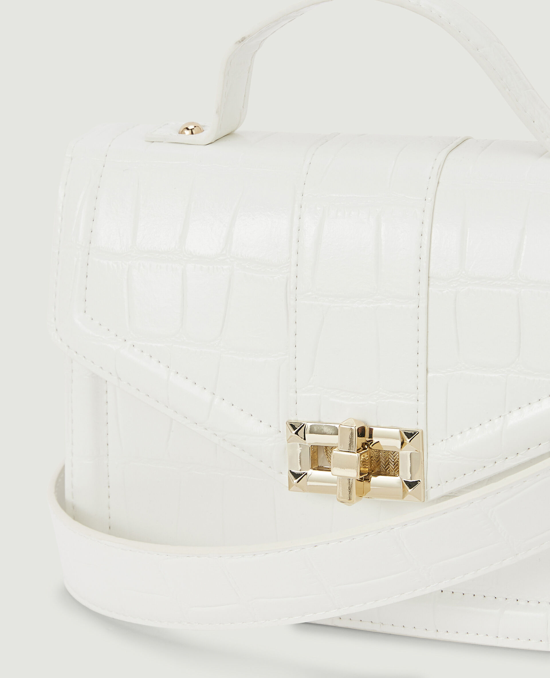 Sac boxy effet croco - Blanc