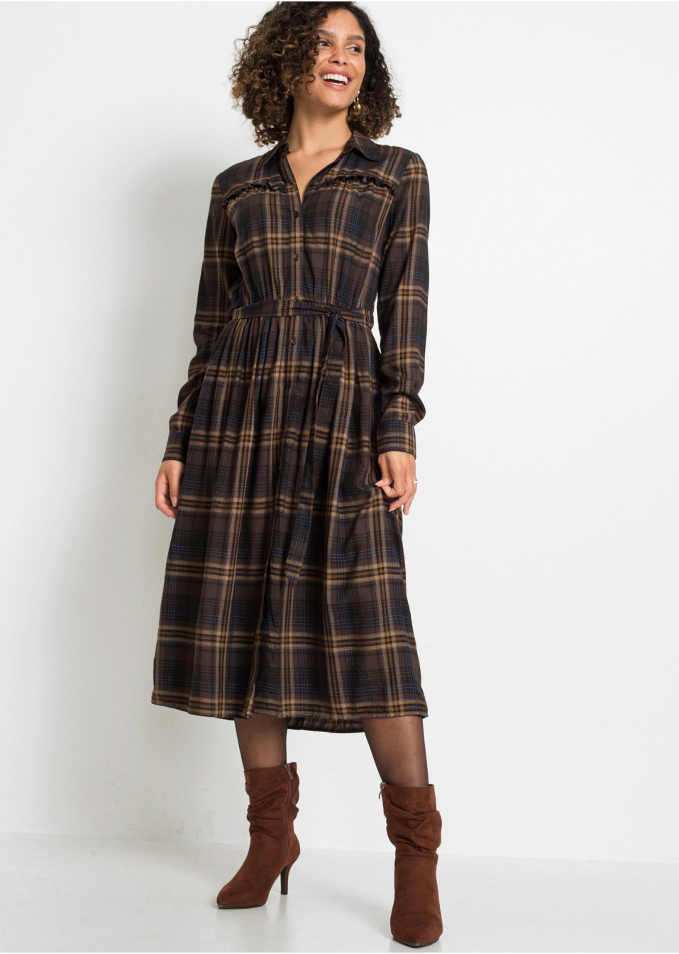 Robe-chemise à carreaux
