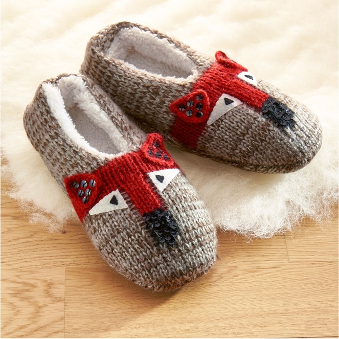 Chaussons d'intérieur renard