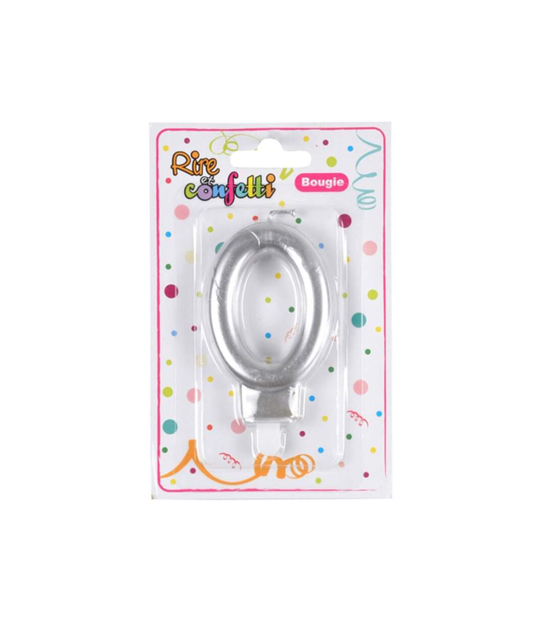 Paris Prix - Bougie D'anniversaire chiffre 0 7cm Argent