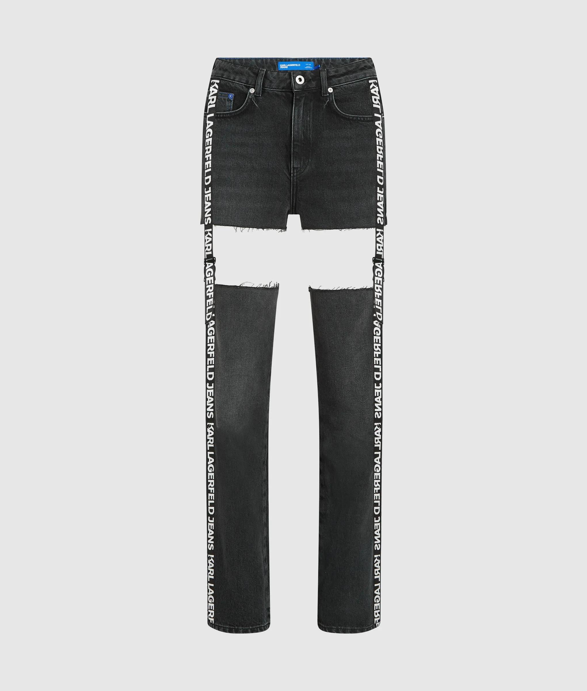 Hoog uitgesneden rechte jeans