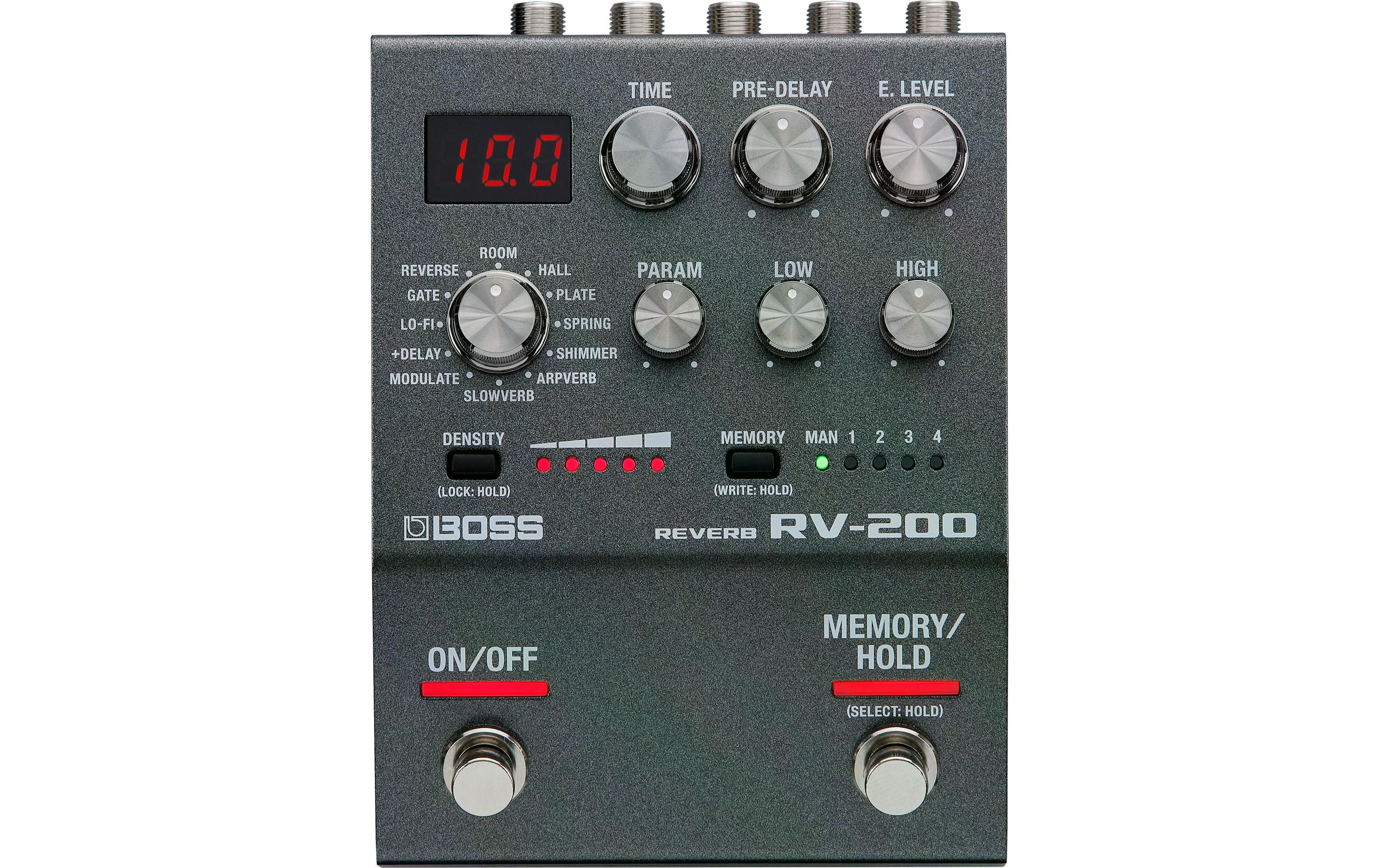 Effektgerät RV-200<br>12 inspirierende Reverb-Effekte und ausdrucksstarke Performance-Tools in einem vielseitigen Pedal