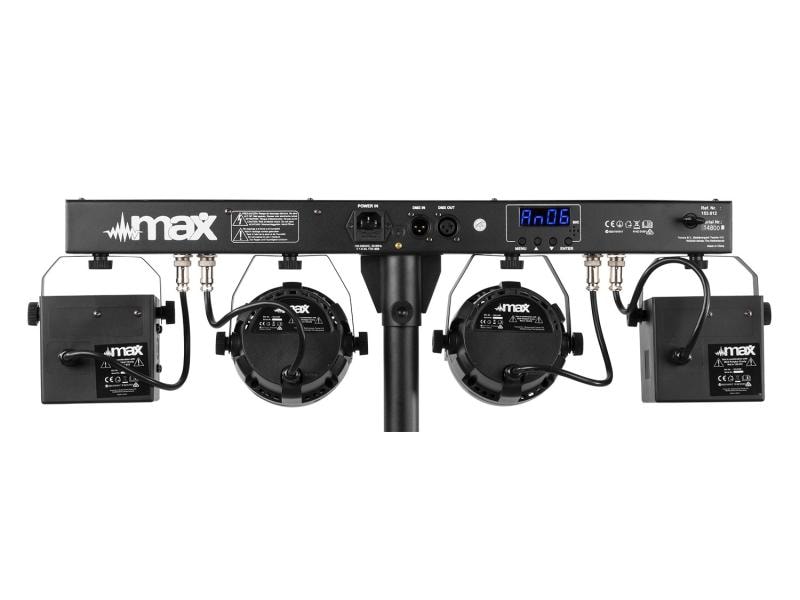 MAX Lichtset PartyBar 12 Bar mit 2x PAR-Strobe und 2x Derby