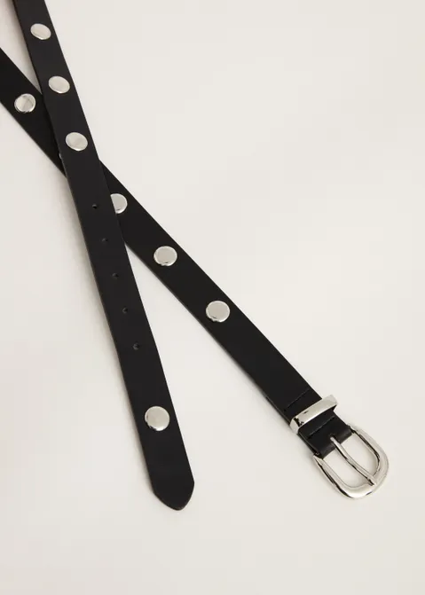 Riem met studs zwart (ZWART)
