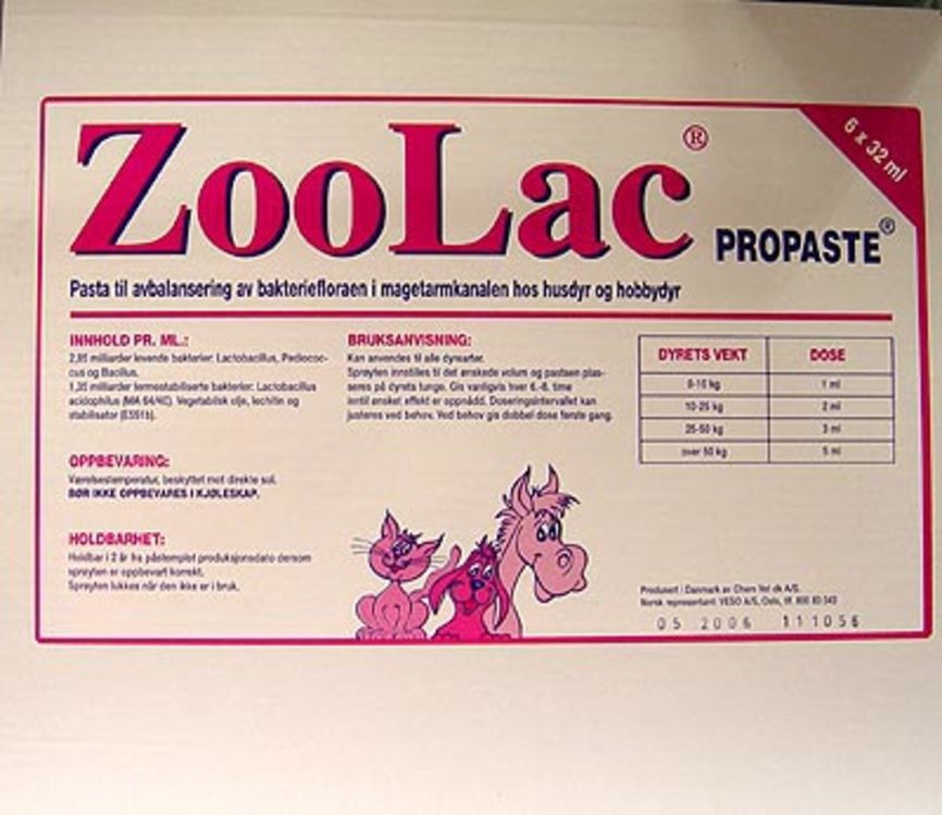 Zoolac Propaste probiotika til dyr 6x32 ml