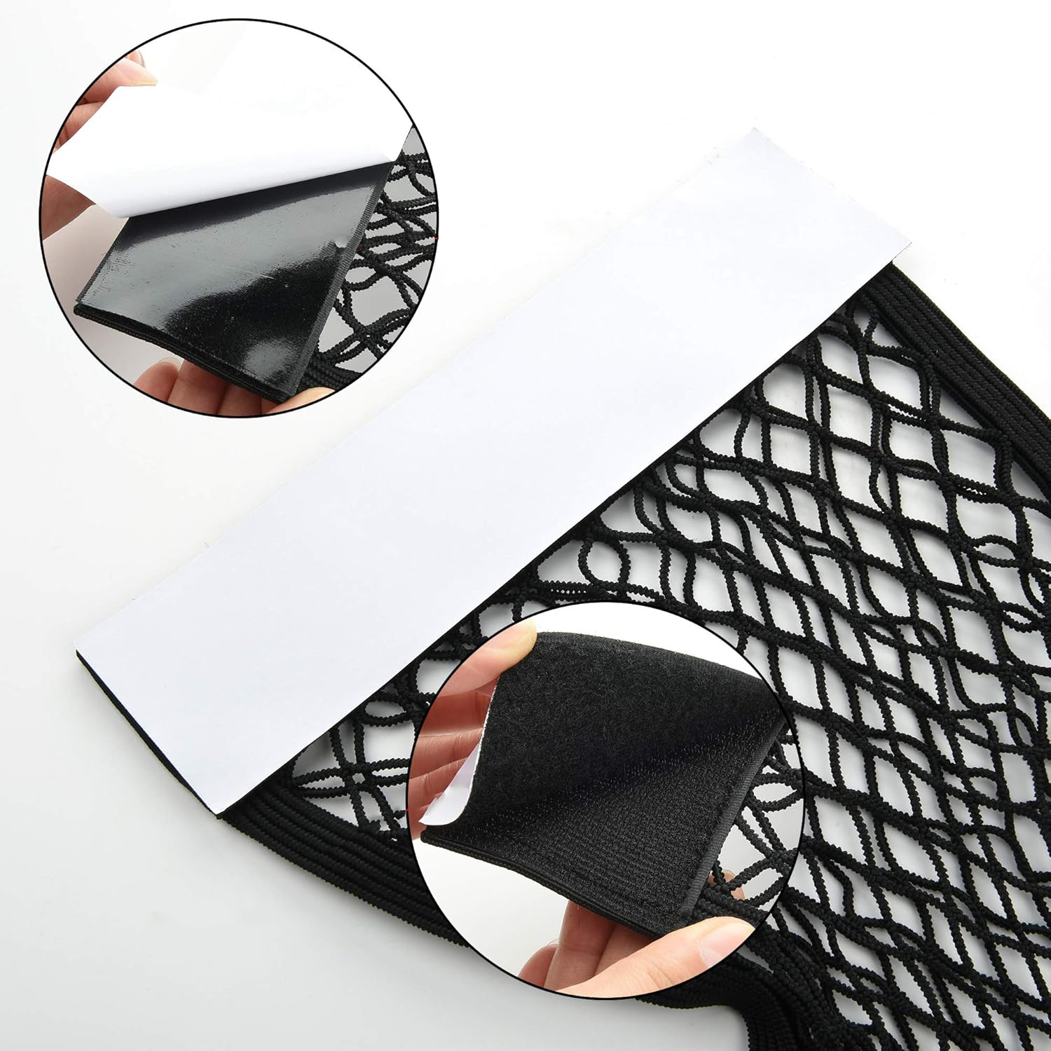 (30x25cm) Netz Tasche Klett Organizer Universal Aufbewahrungstasche für Schrank / Wand / Auto - Schwarz