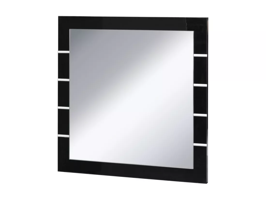 Lot de 3 miroirs LINA noir et blanc brillant – 60 x 60 cm