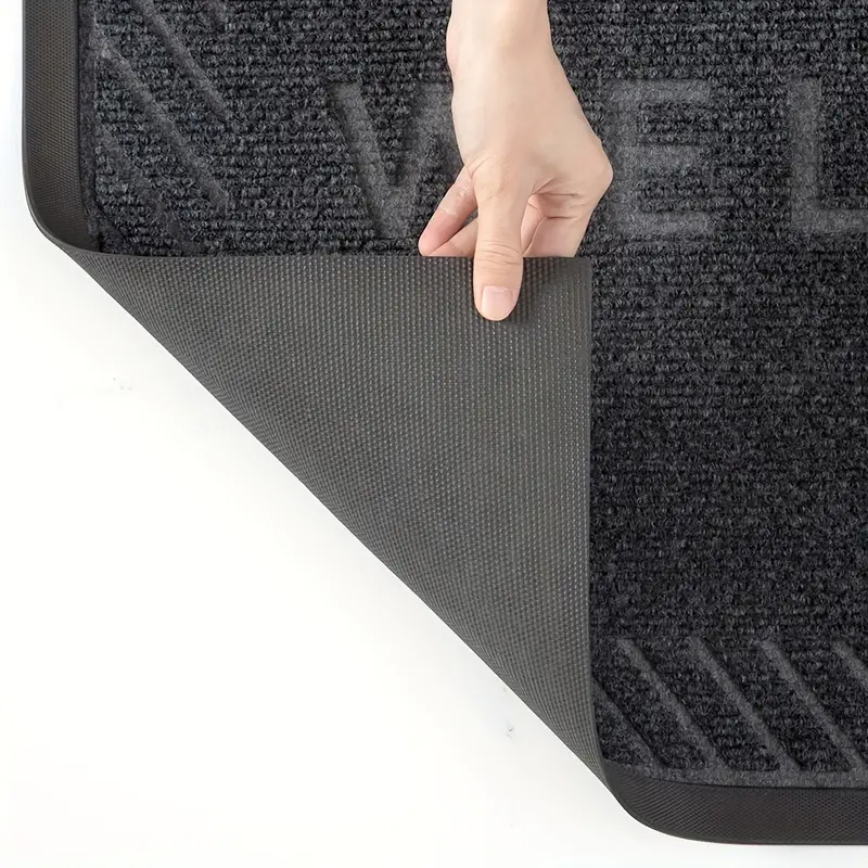 (90x60cm) Fussmatte Anti-Rutsch Türmatte Boden Teppich Welcome - Dunkelgrau
