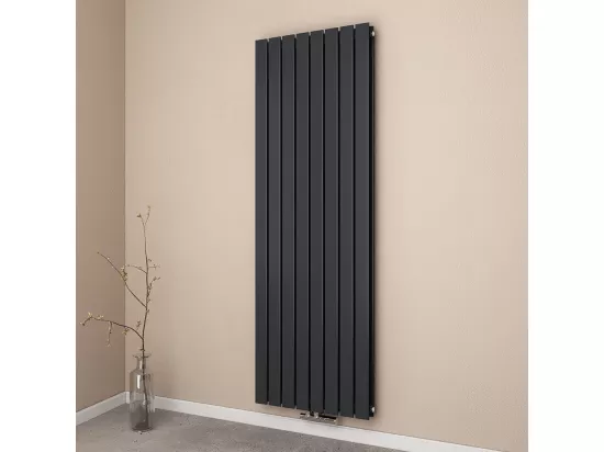 EMKE Radiateur eau chaude en acier Tube Plat Radiateur Mural Anthracite 180x62cm 2227W Double Couche