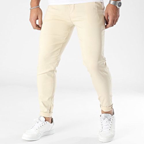 Lot De 2 Pantalon Chino Beige Bleu Marine