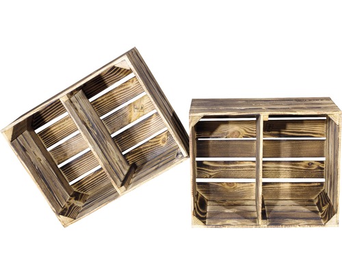 Vintage gevlamde fruitkist 50x40x30 cm set van 3