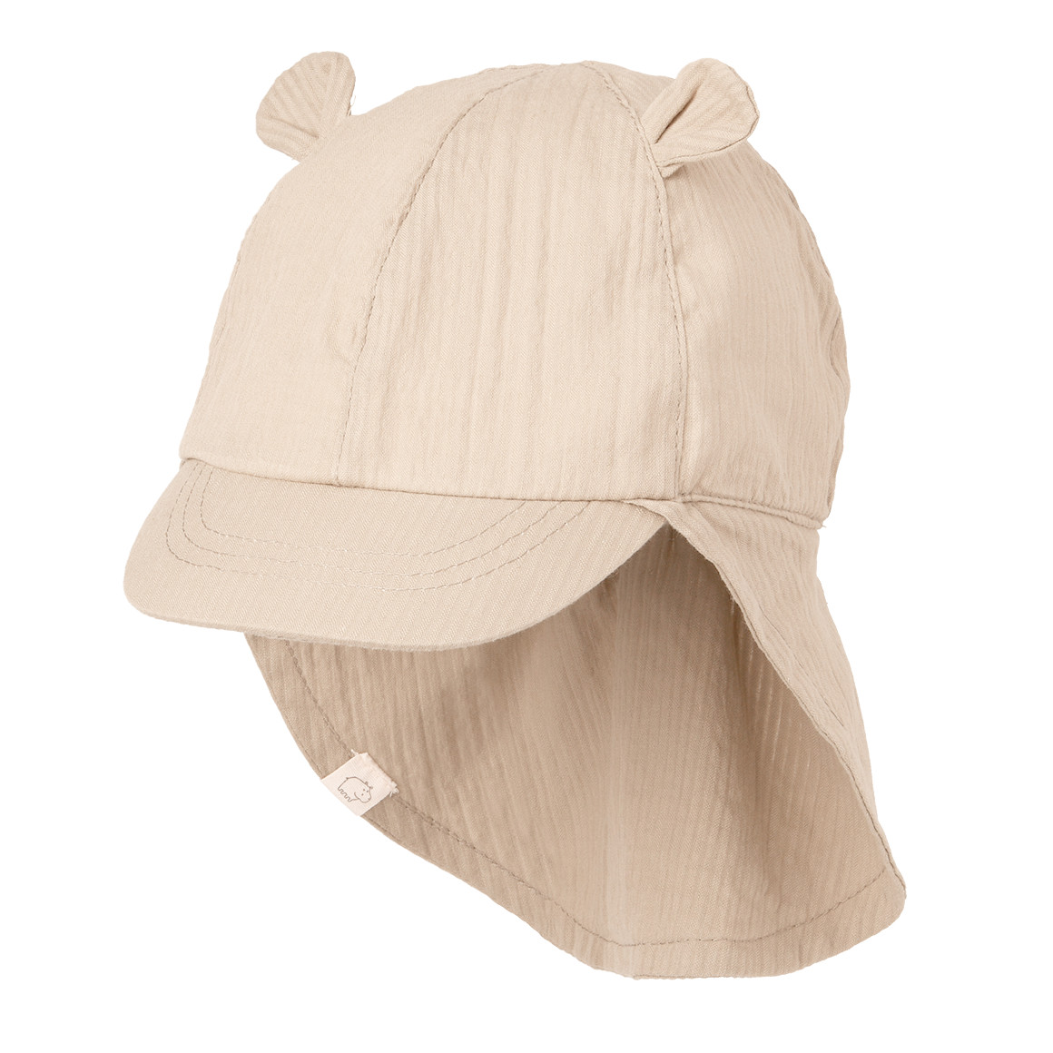 Topomini Baby Nackenkappe mit Ohren-Applikation beige