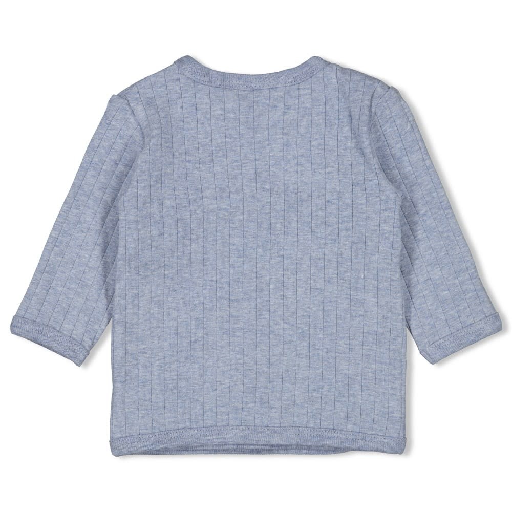 Feetje Feetje overslagshirt rib - Blue Ocean blauw melange