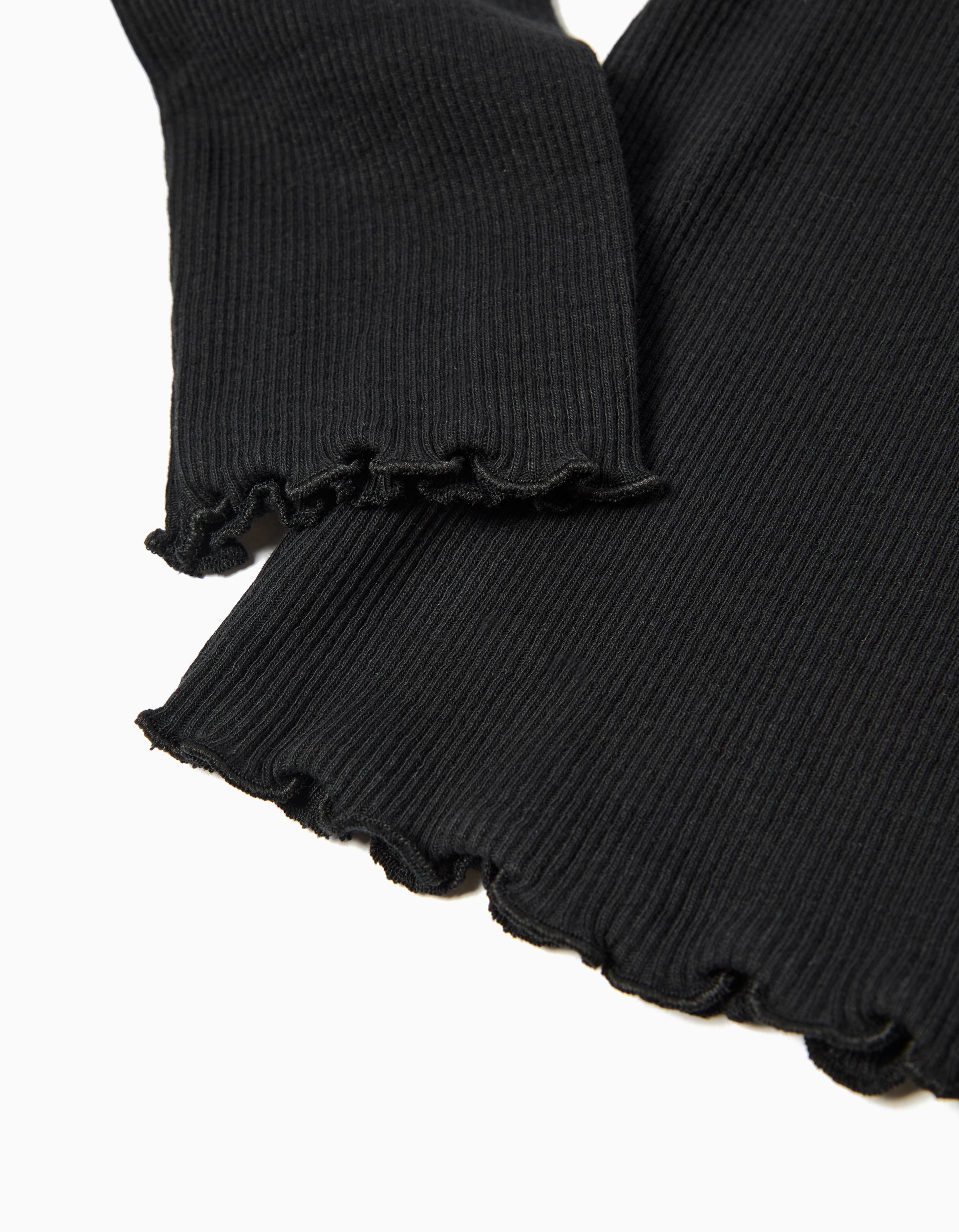 Camisola com Gola Alta, Menina, Preto