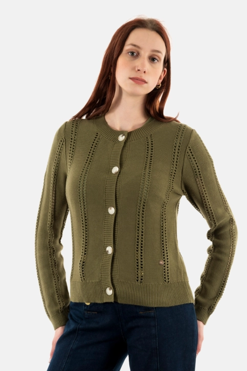 Gilets cardigans la petite etoile milada kaki