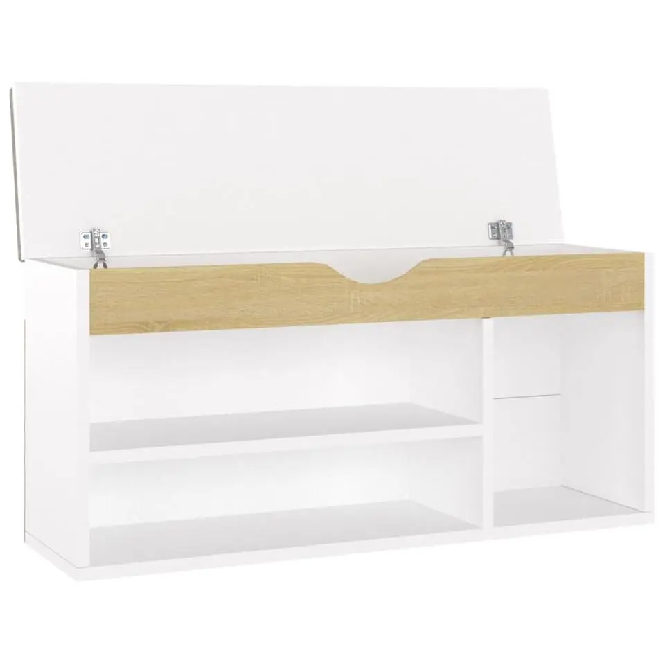 vidaXL - Schoenenbank - Beige - Bewerkt hout