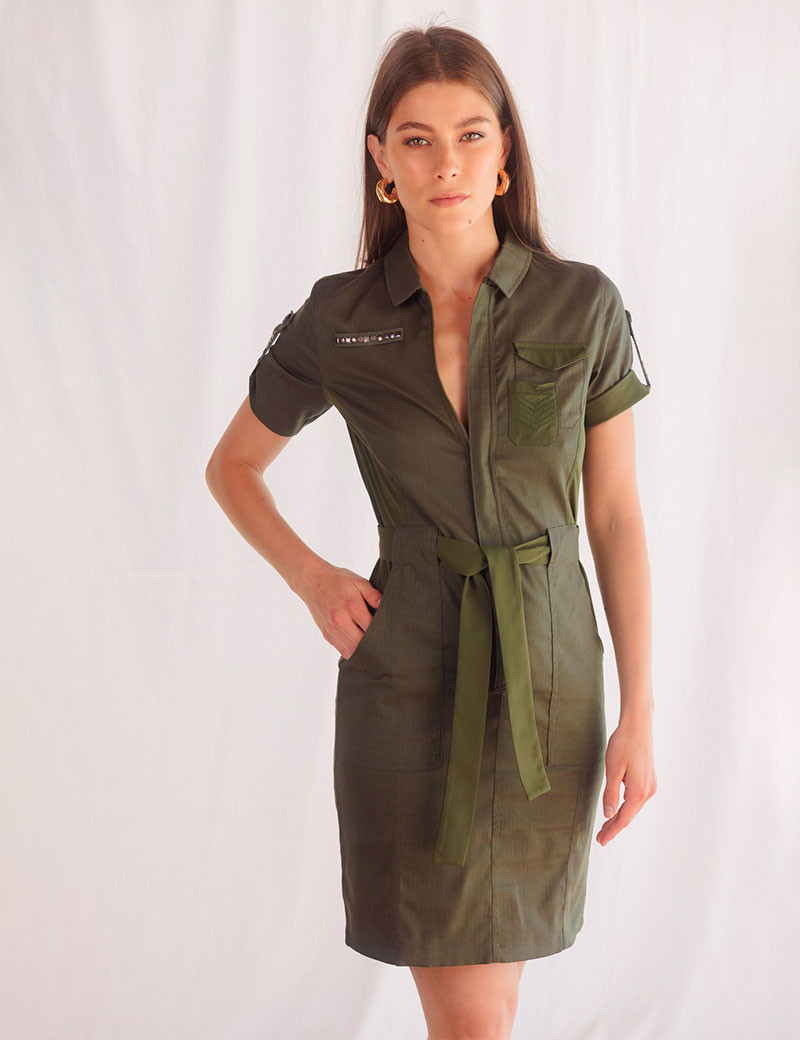 HBT ARMY HERRINGBONETWILL | ANGELINA ROBE KAKI