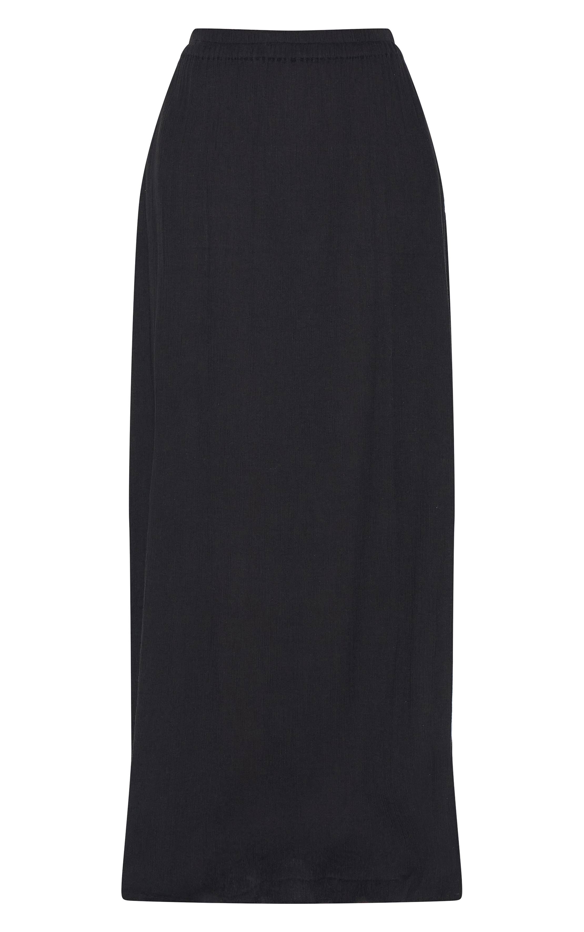 Jupe Longue Taille Haute En Gaze De Coton Avec Taille Élastiquée