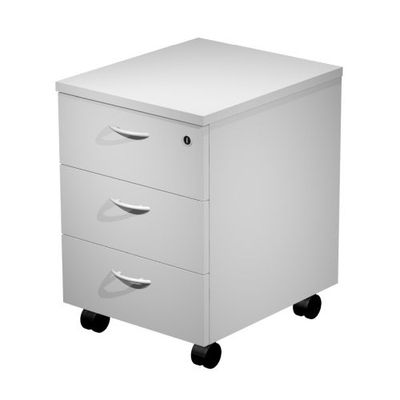 Caisson mobile Trend - L41,8xP52xH59,5 cm - monté - 3 tiroirs avec serrure - gris