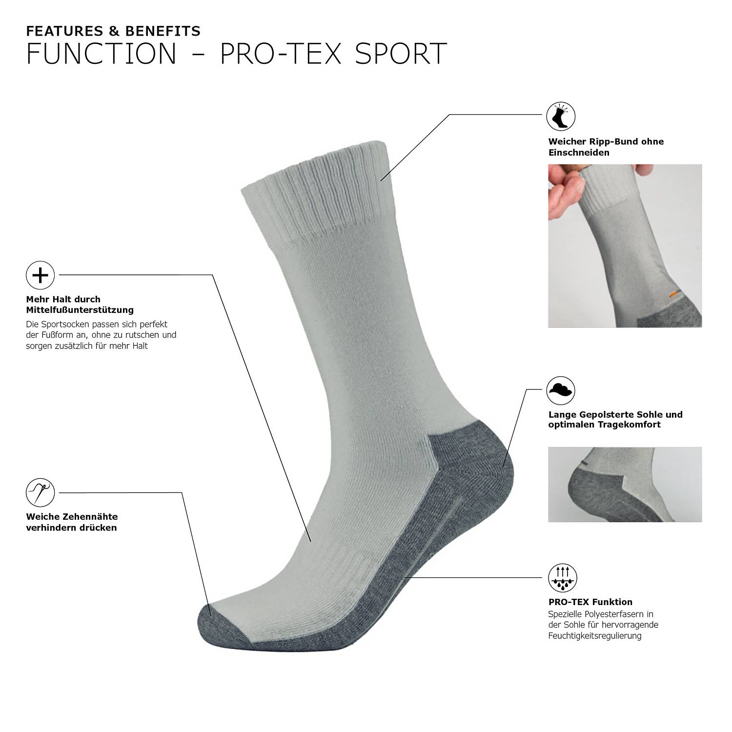 Camano Unisex-Sportsocken 2 Paar