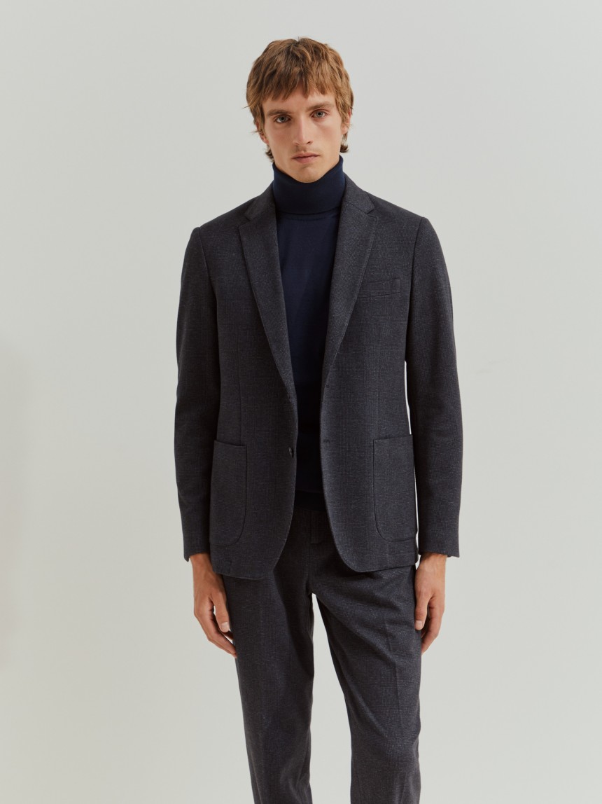 Blazer slim fit com padrão xadrez