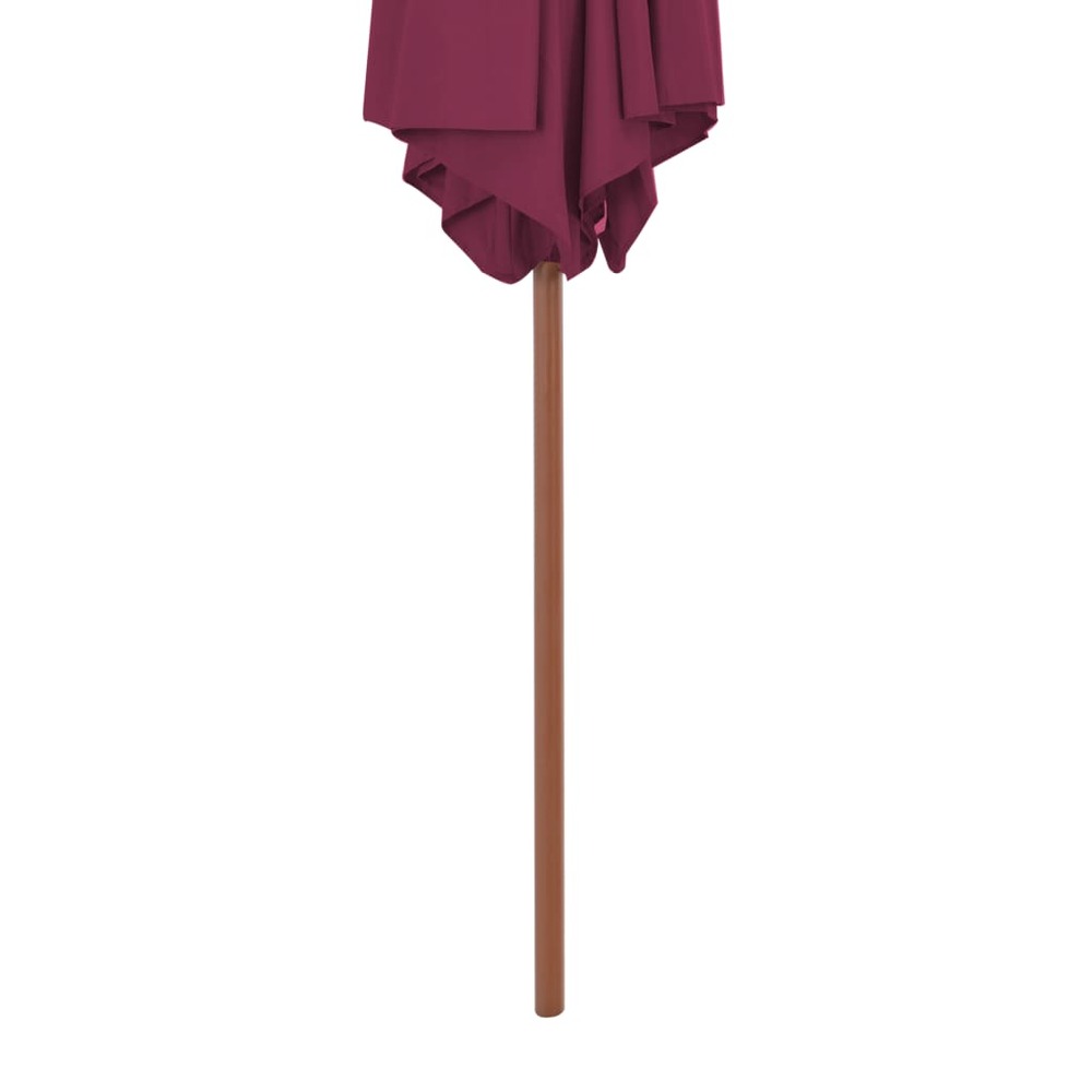 Parasol avec mât en bois 270 cm bordeaux