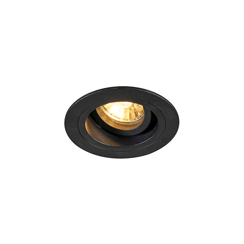 Moderne inbouwspot, zwart, 9,2 cm, draai- en kantelbaar - Chuck