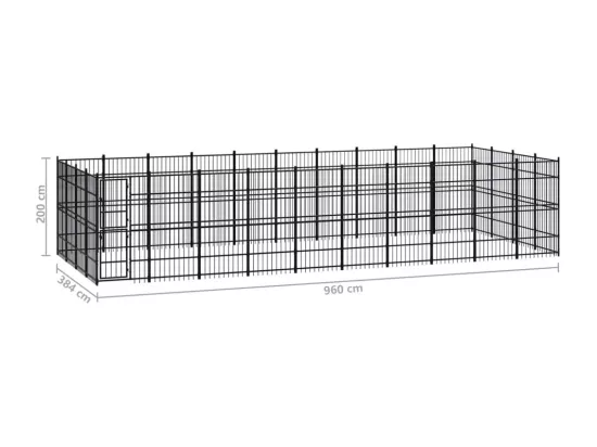 Chenil cage enclos pac noire 960 x 384 x 200 cm 02_0041841
