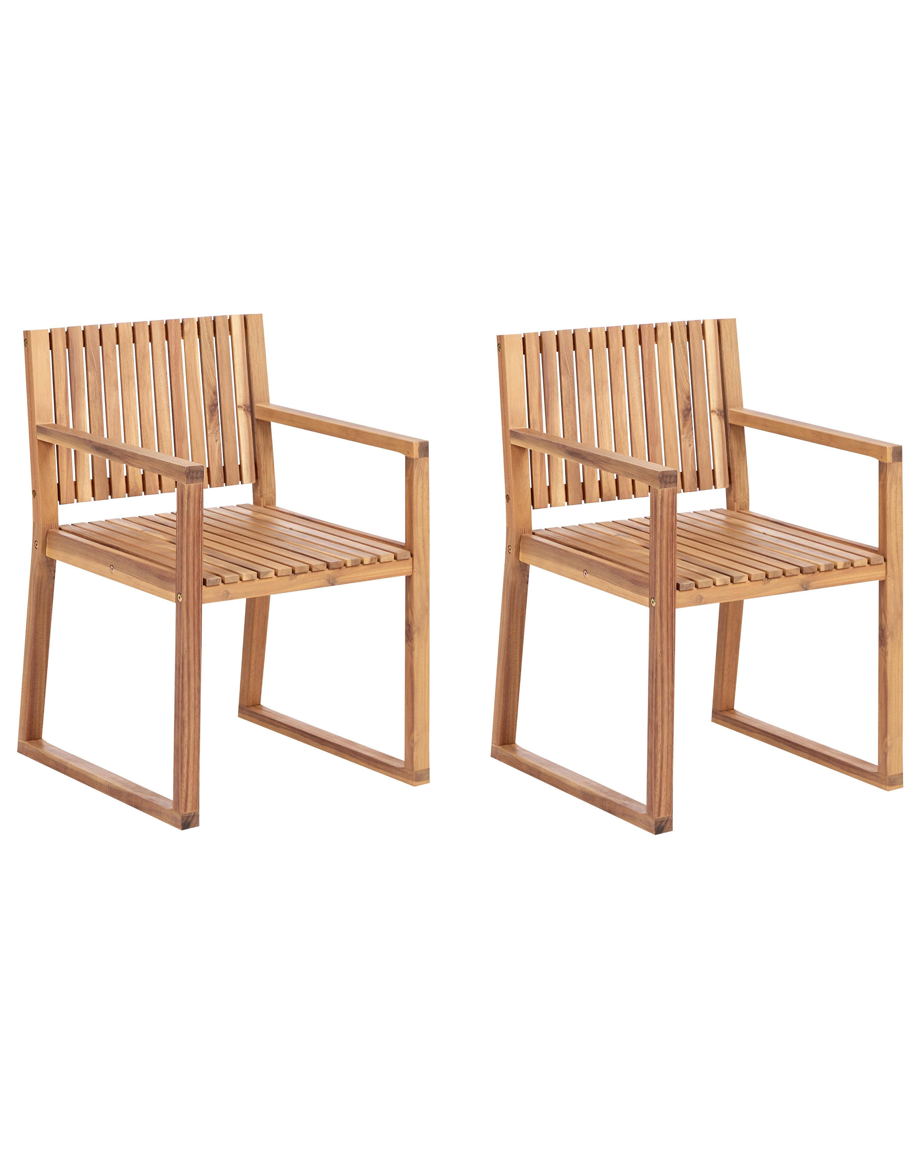 Set van 2 tuinstoelen SASSARI II Gecertificeerd acaciahout Lichtbruin