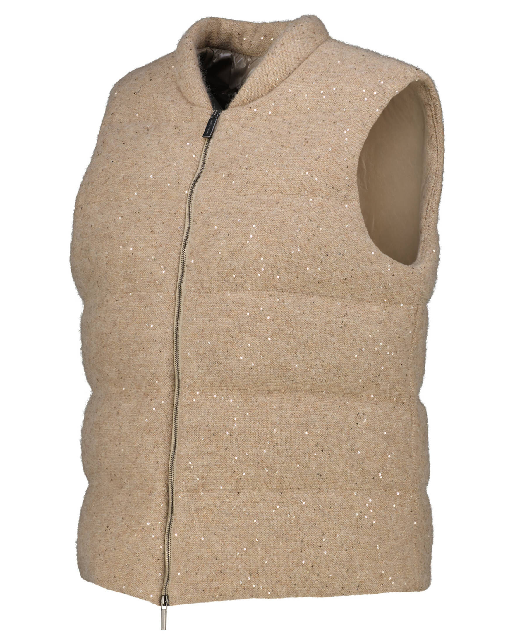 Fabiana Filippi| Damen Daunenweste mit Kaschmir und Seide SEQUINED YARN WOVEN FABRIC DOWN VEST