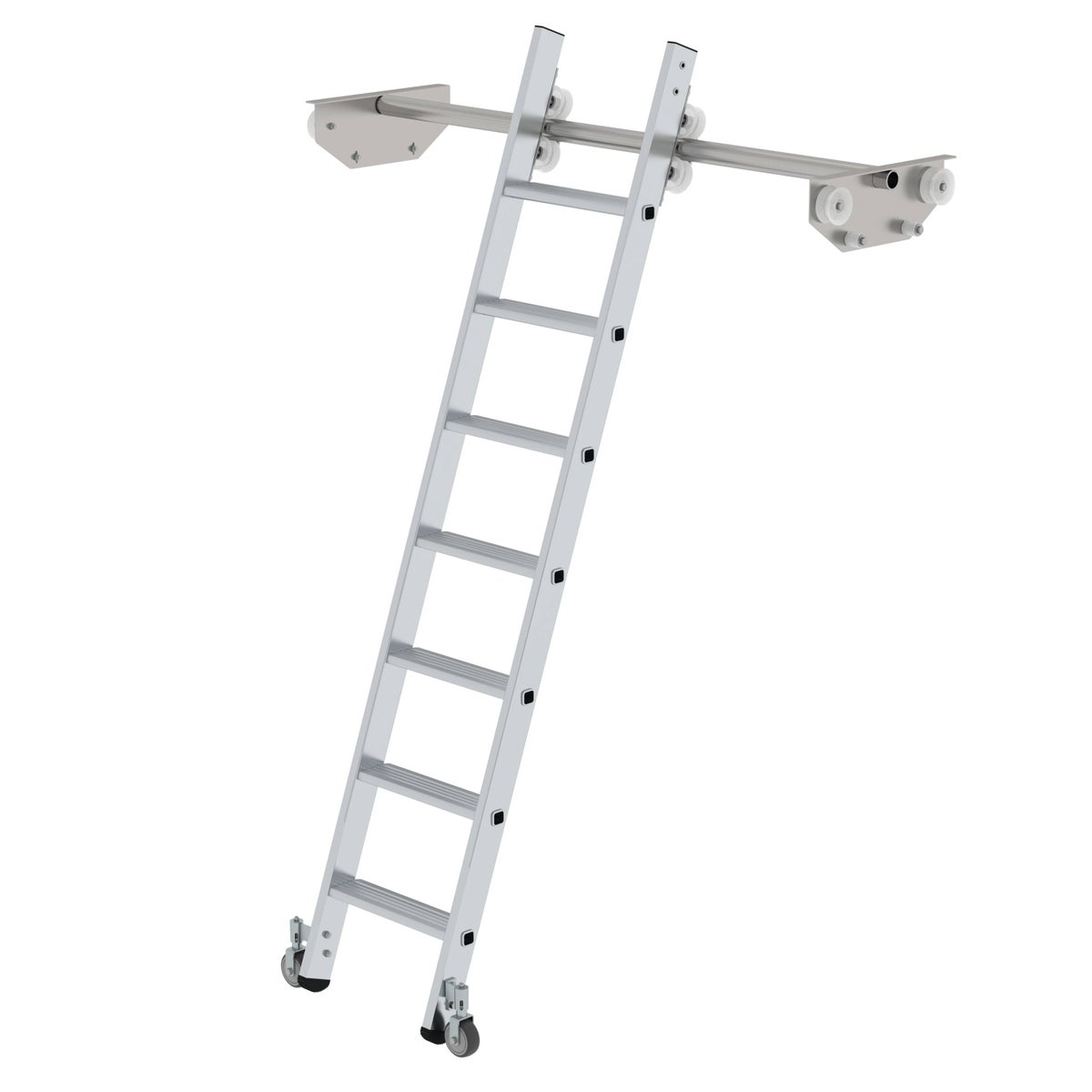 PROREGAL Mobiele trap voor dubbele stellingkasten, 7 treden
