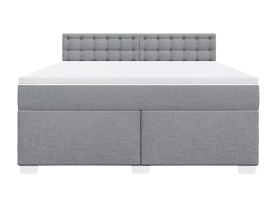 Sommier à lattes de lit avec matelas Gris clair 180x200cm Tissu