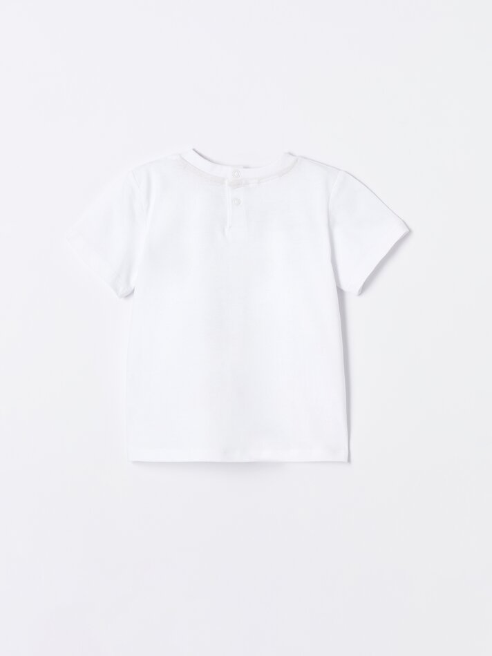 Conjunto de camiseta e shorts de moletom - Mostarda