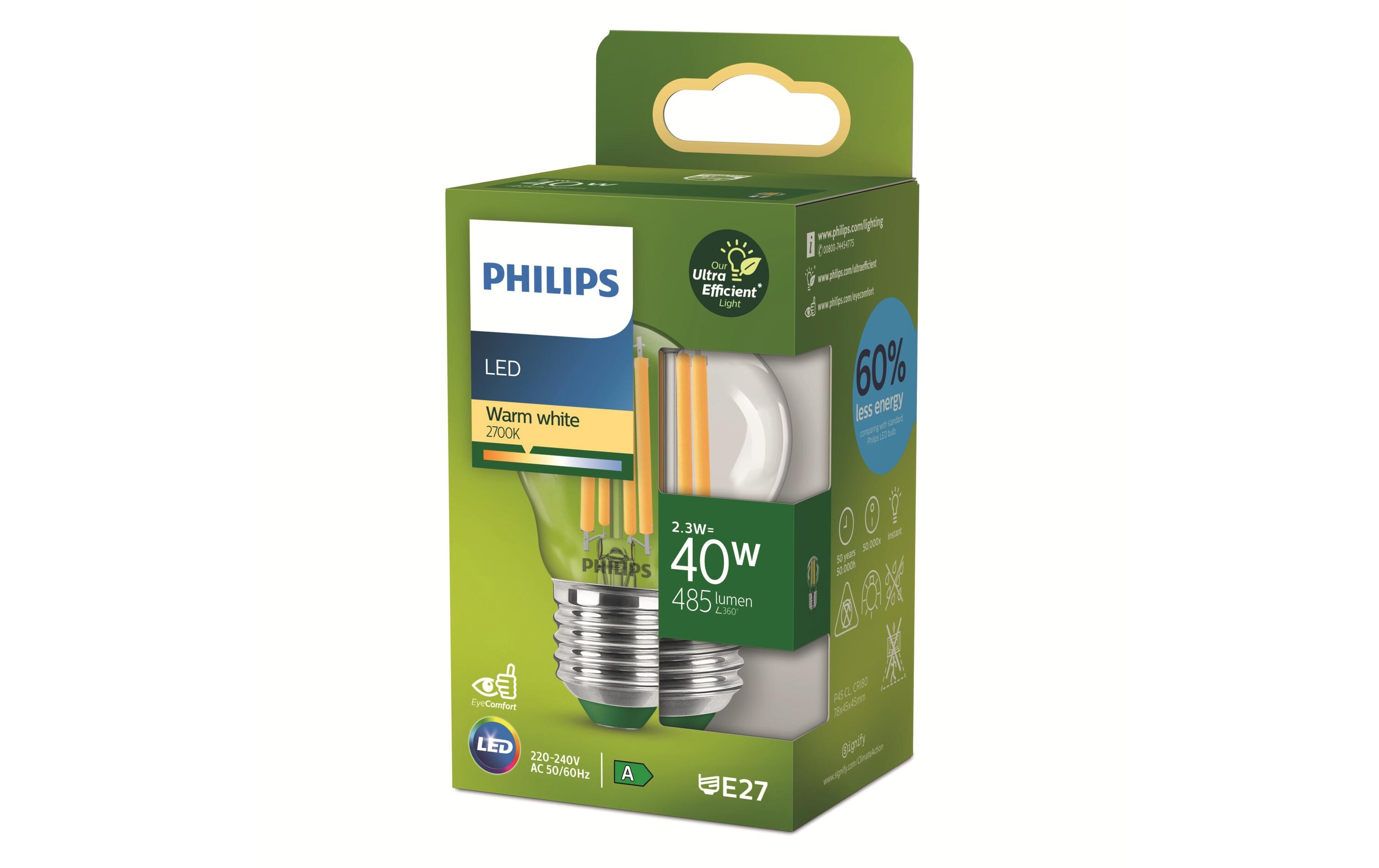 E27 Tropfen LED, Ultra-Effizient, Warmweiss, 40W ErsatzUltraeffizientes LED-Leuchtmittel