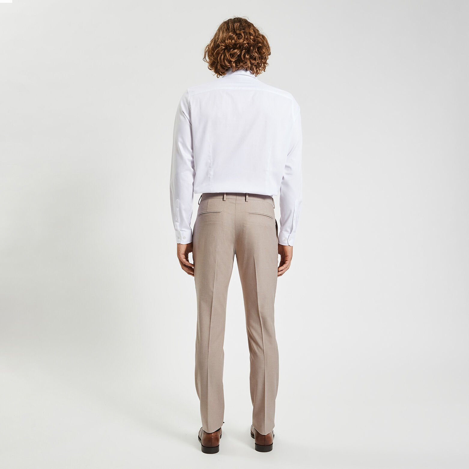 Pantalon de costume slim bi-ton Beige