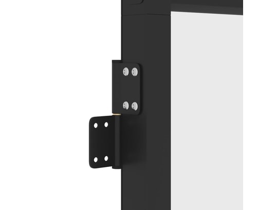 VIDAXL - Porte verre Porte intérieure mince noir verre trempé aluminium
