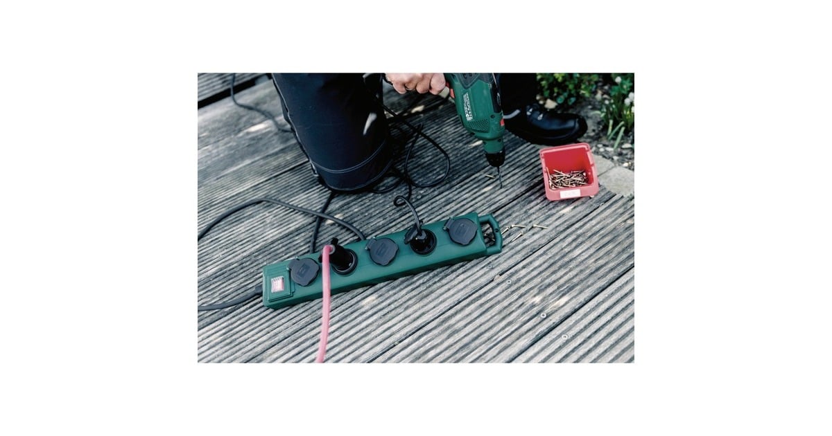 BrennenstuhlSuper-Solid SL 554 Tuin-contactverdeler stekkerdoos  (Donkergroen, 5 meter)
