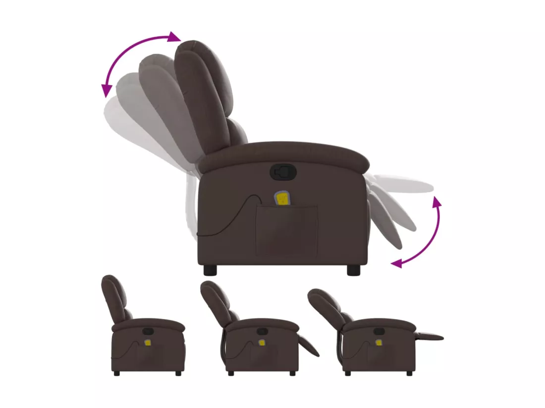 Fauteuil de massage inclinable Marron Similicuir