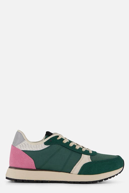 Woden Ronja Reflective Sneakers groen Leer