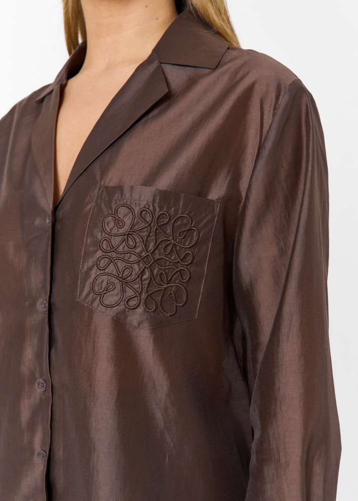 Nikki blouse choco bruin