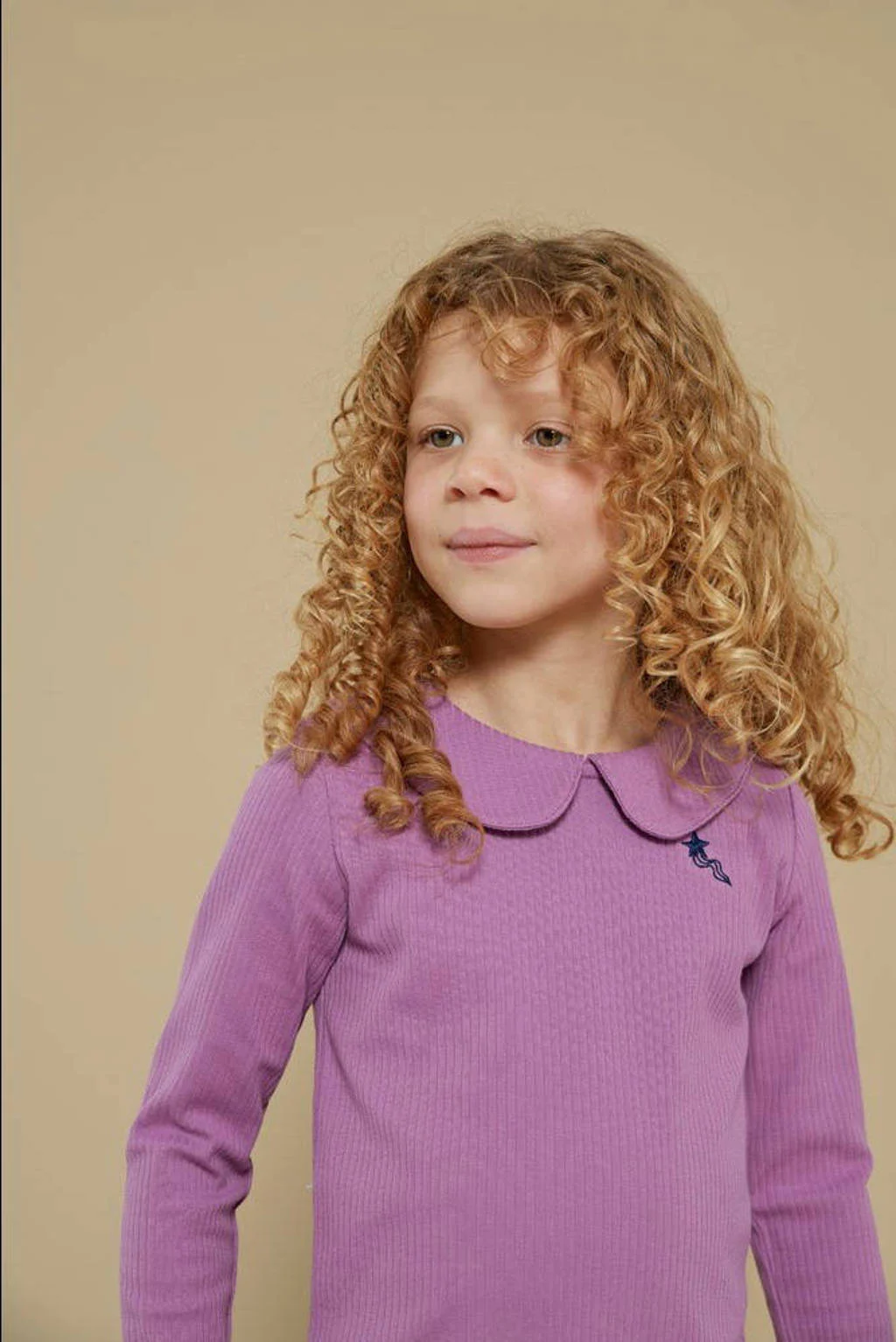 Jubel longsleeve violet rib gebreid