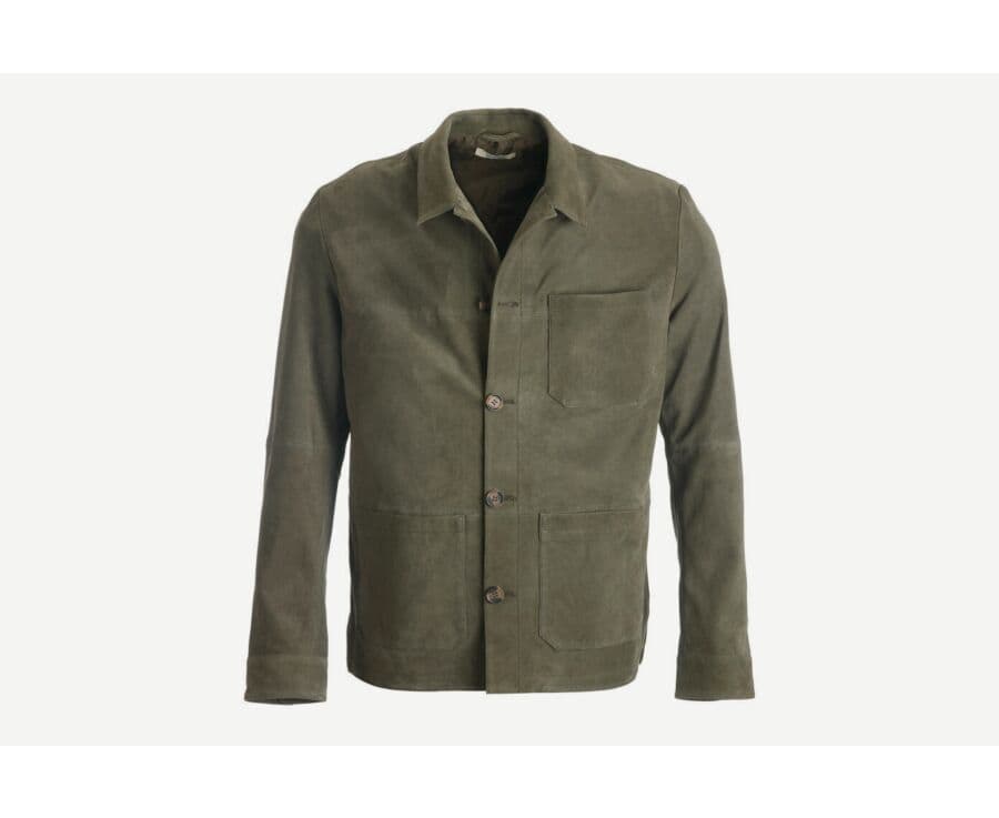 Veste en cuir daim Vert Tilleul - FAUSTIN